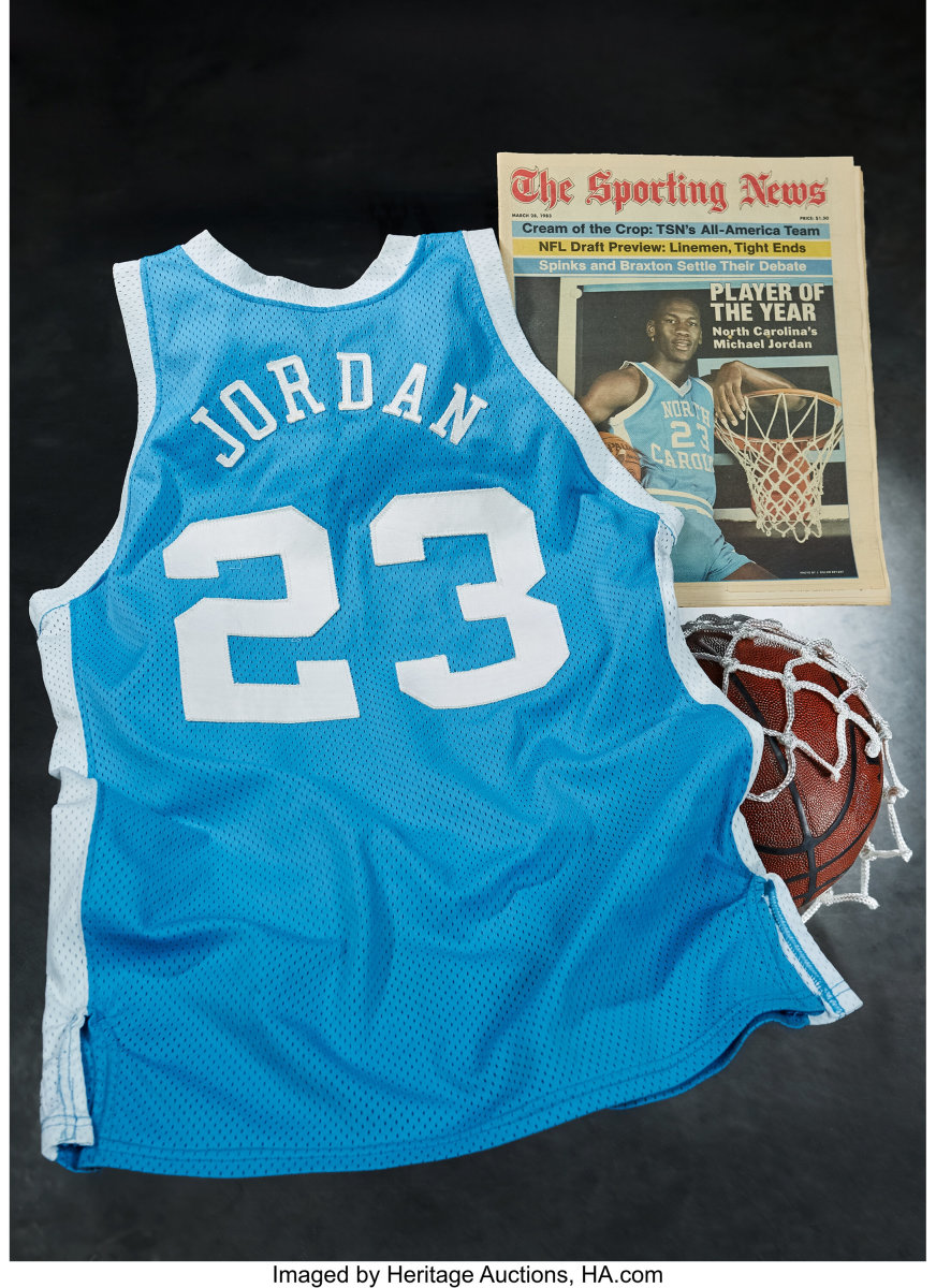 Michael Jordan's game-worn jersey from the 1982-83 national championship game.