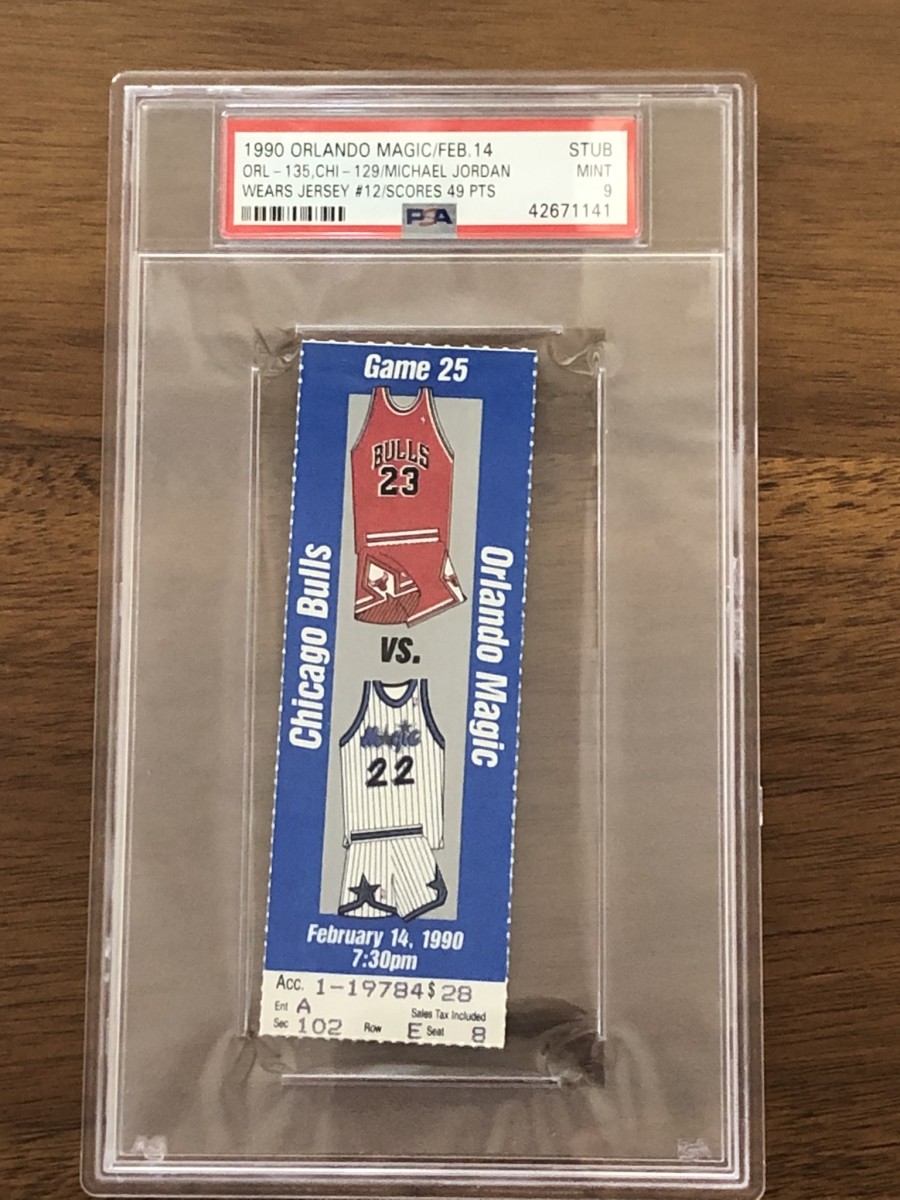 Michael Jordan ticket for 1990 game vs. Orlando Magic.