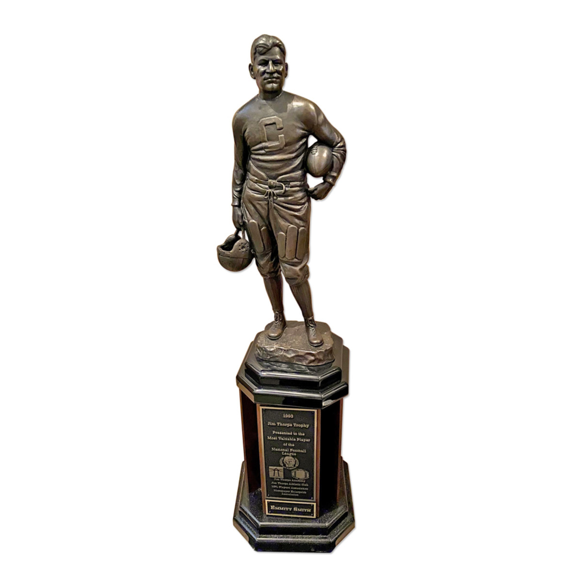 Emmitt Smith's Jim Thorpe NFL MVP trophy available to investors at Collectable.