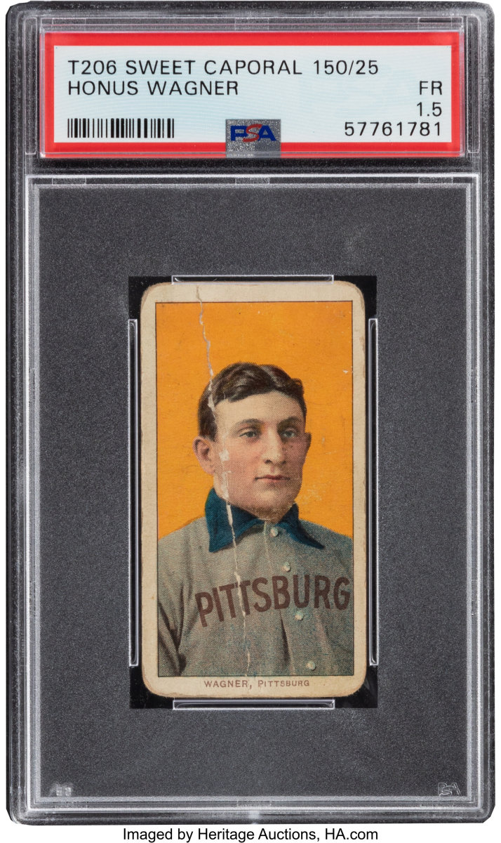 A T206 Honus Wagner, graded 1.5, set a record for its grade at Heritage Auctions.