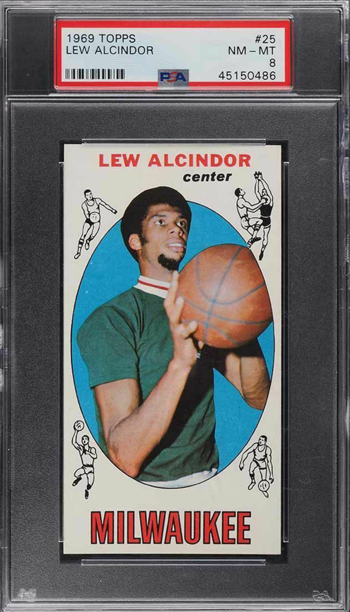 A 1969 Topps Lew Alcindor card.