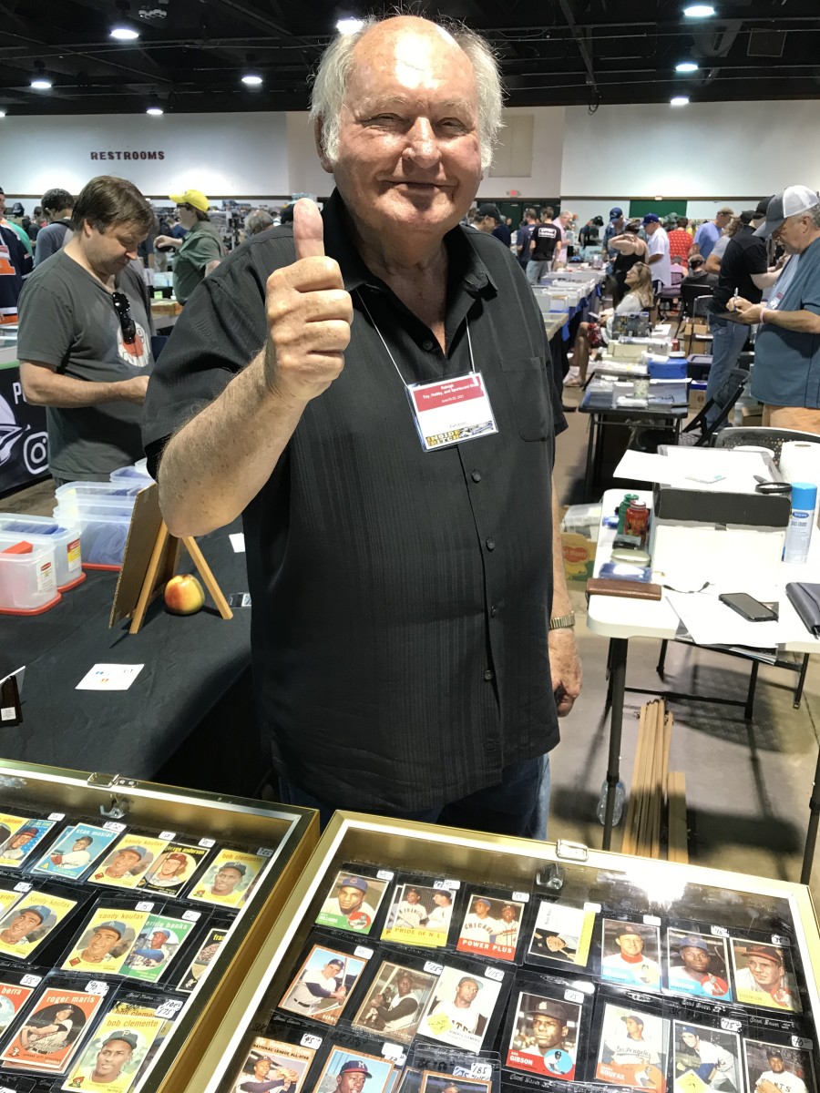 Dealer Edward Lawson at the Sports Card Show in Raleigh, N.C.