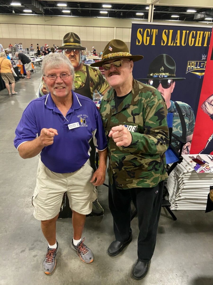 Wes Starkey of Inside Pitch Promotions with former professional wrestler Sgt Slaughter.