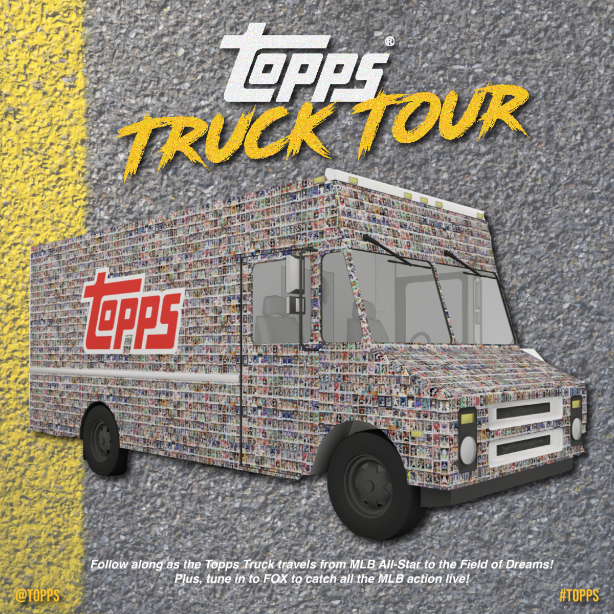 Topps truck wrapped in 11,000 baseball cards to help celebrate National