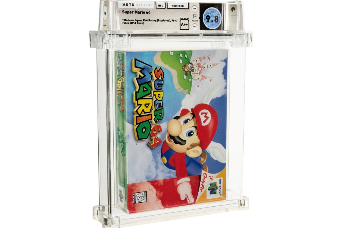 A Super Mario 64 game graded by Wata Games sold for $1.56 million.