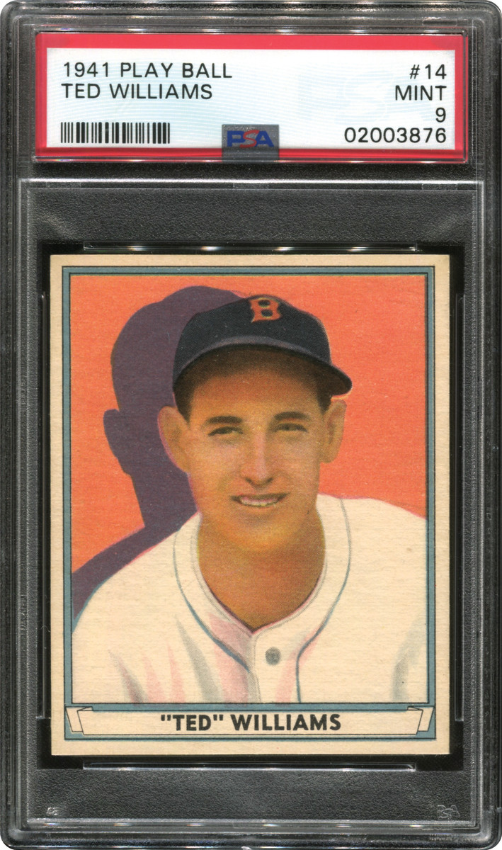 1941 Play Ball Ted Williams card that was part of the Thomas Newman Collection.