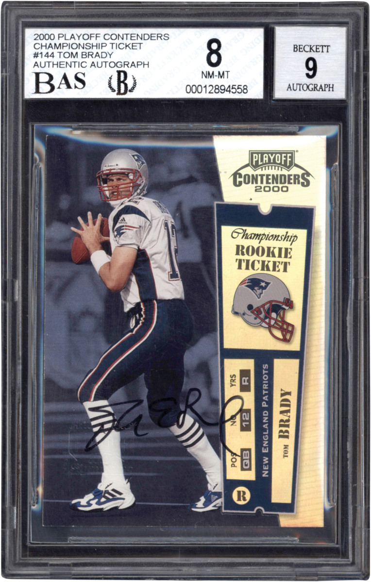 2000 Tom Brady Playoff Contenders card up for bid at Lelands.