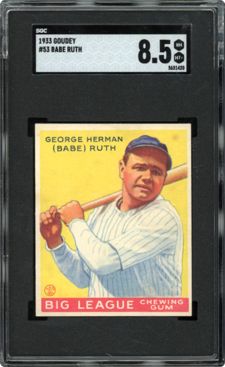 1933 Goudey Babe Ruth card up for bid in Memory Lane's Fall Rarities Auction.