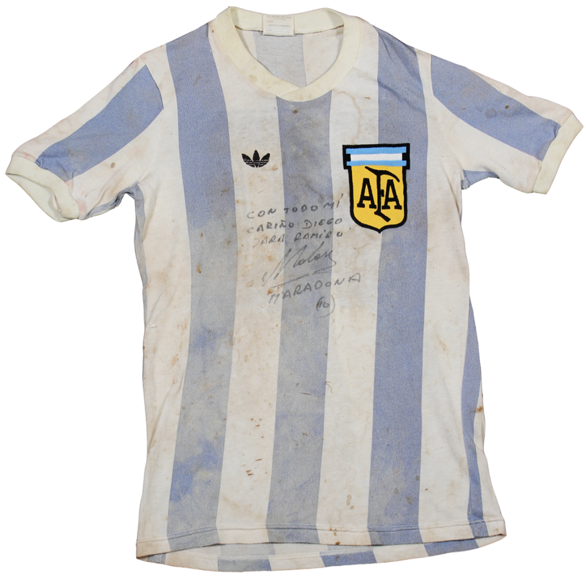 Diego Maradona signed, game-worn jersey from the 1979 World Youth Cup.