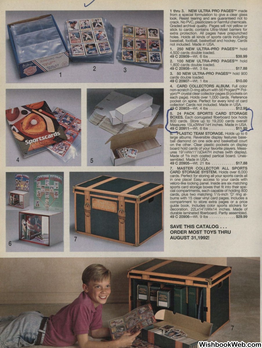 The Sears Christmas Wish Book featured all sorts of trading cards and sports memorabilia.