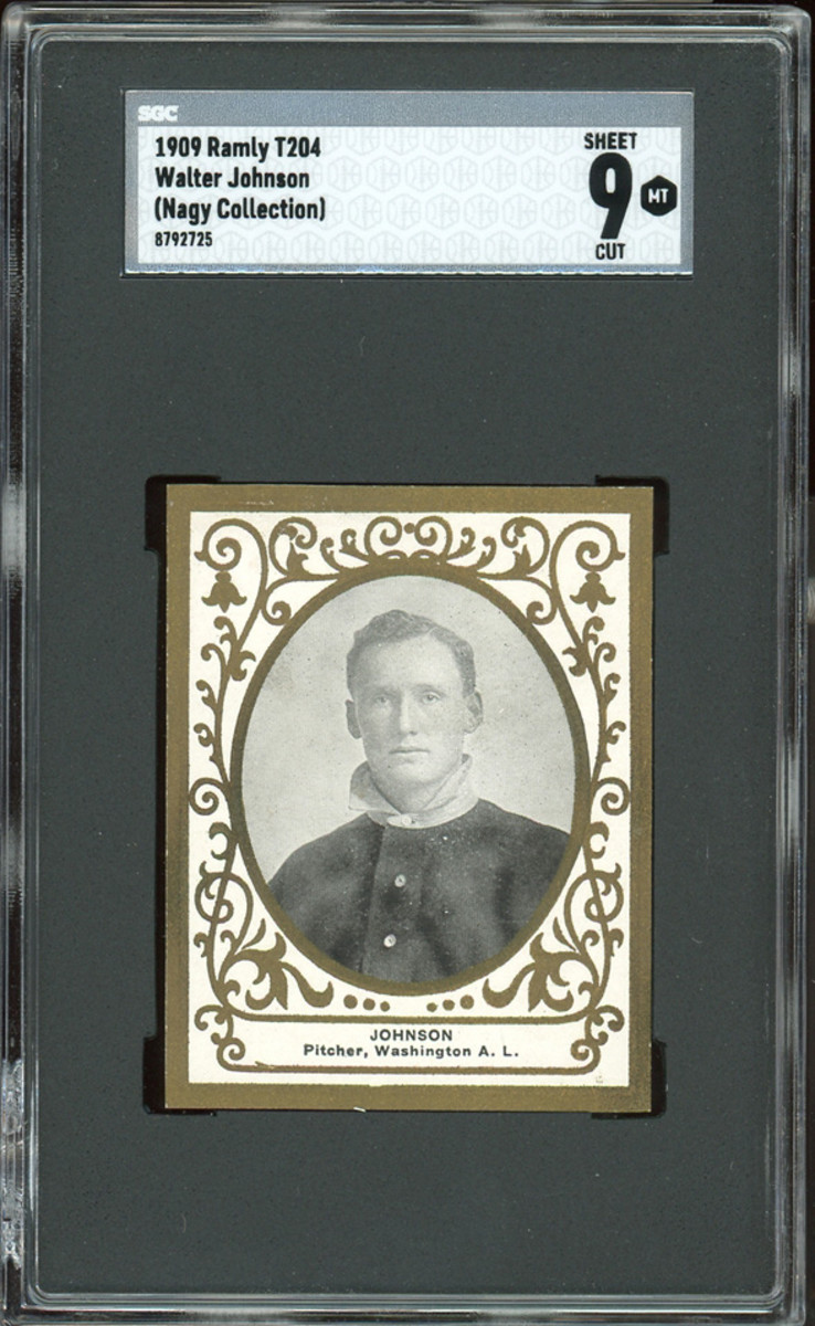 1909 Ramley T204 Walter Johnson card.