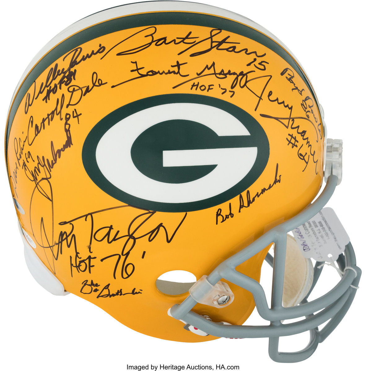 Green Bay Packers helmet signed by the 1966 championship team.