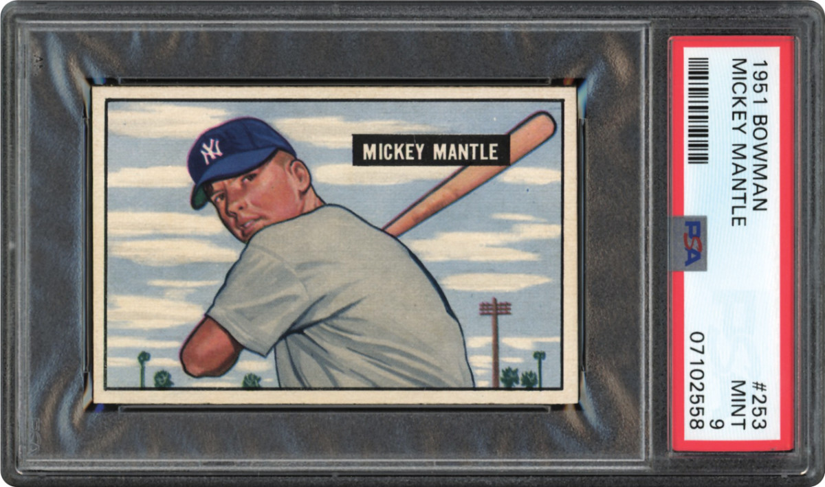 1951 Bowman Mickey Mantle rookie card that sold for $3.1 million at Memory Lane Inc.