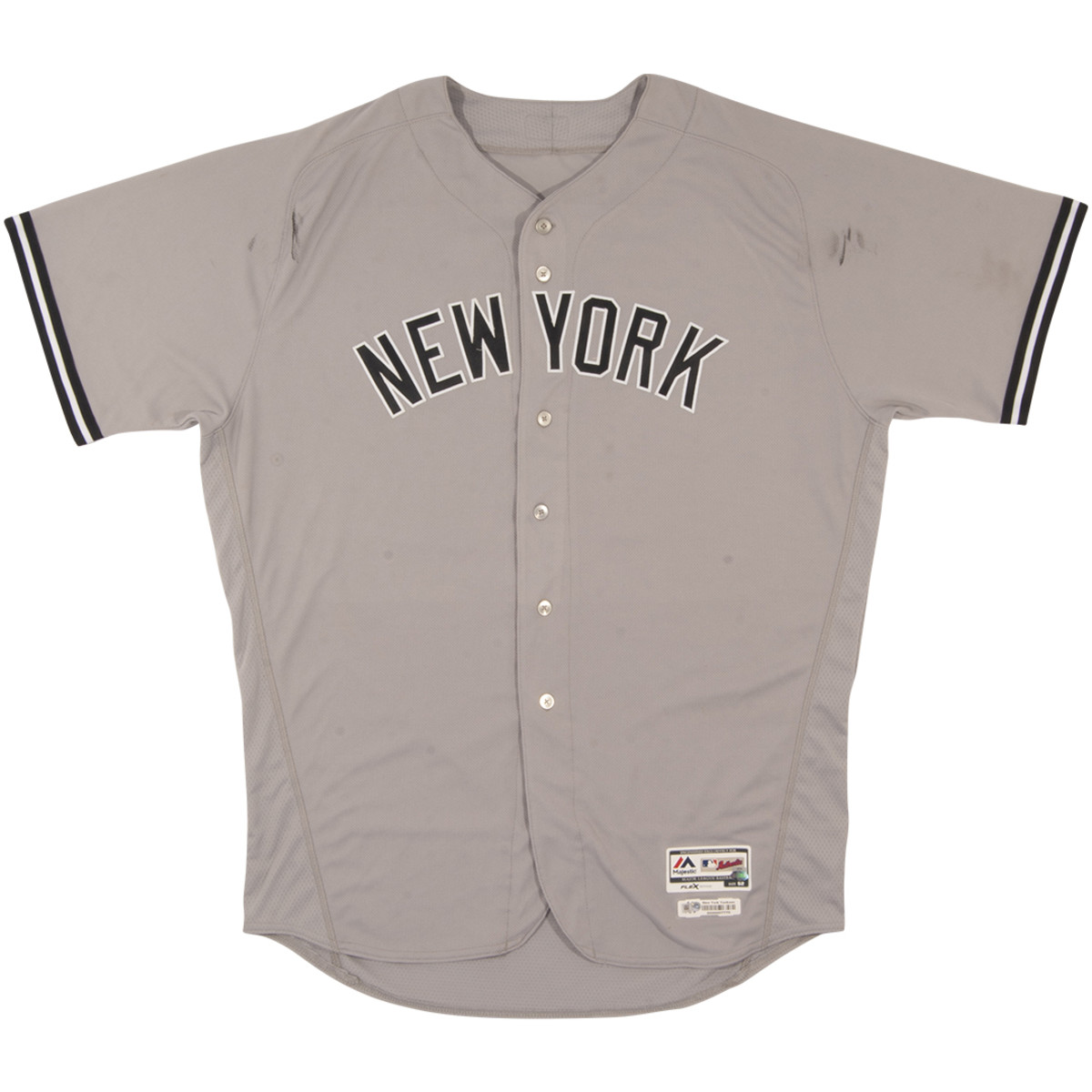 Game-worn Aaron Judge jersey from opening day of his 2017 rookie season.
