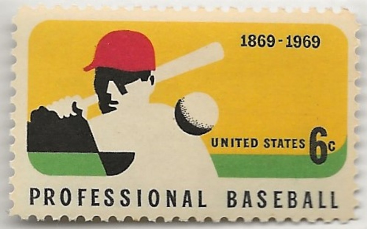 1869–1969 6-cent Professional Baseball stamp.