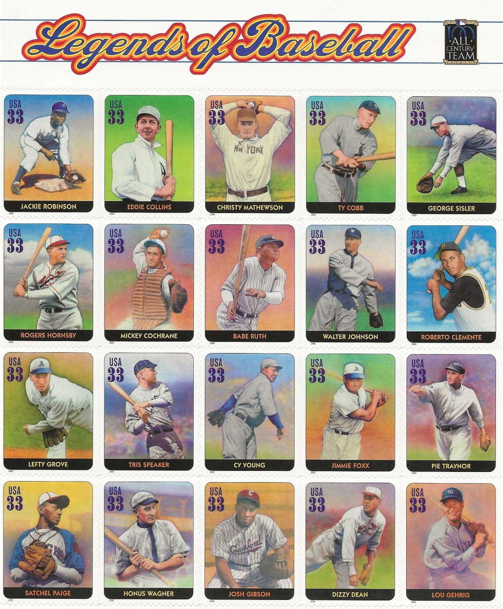 Legends of Baseball stamp collection.