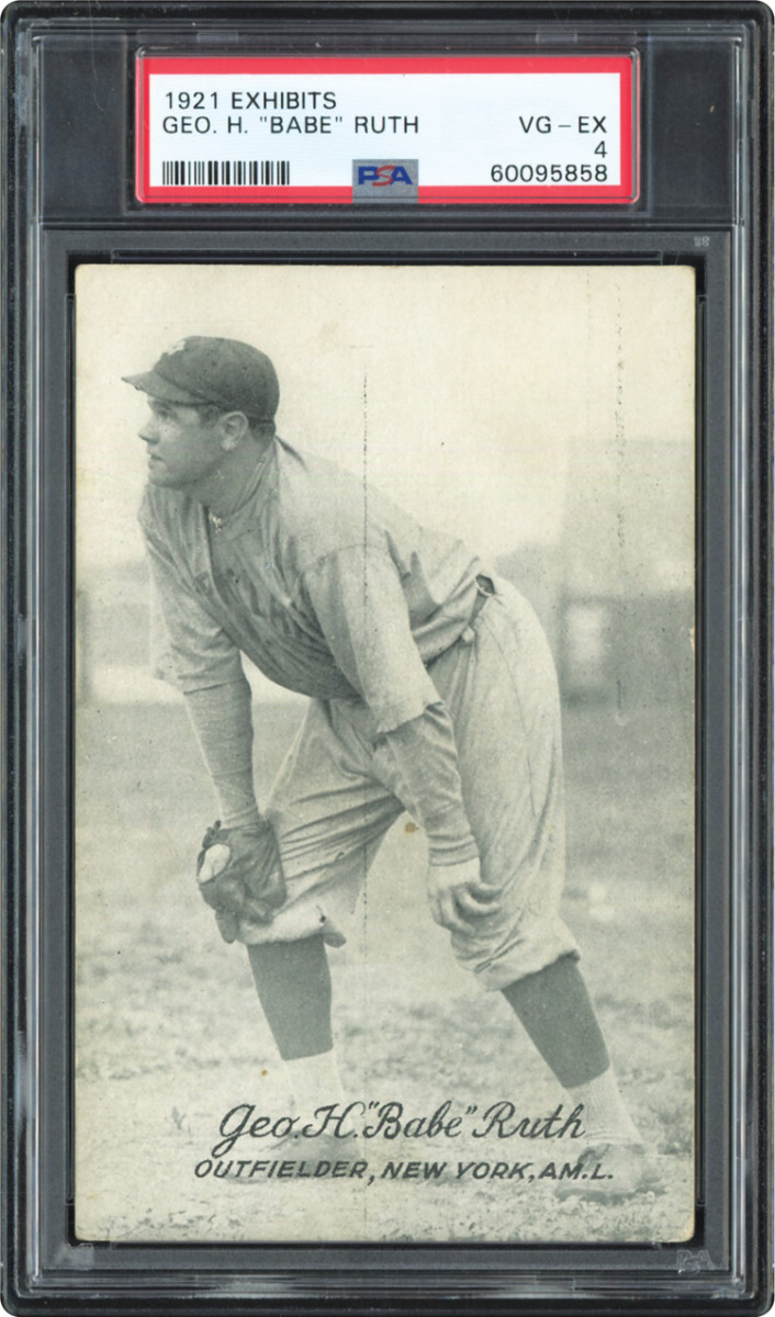 1921 Exhibits Babe Ruth card.