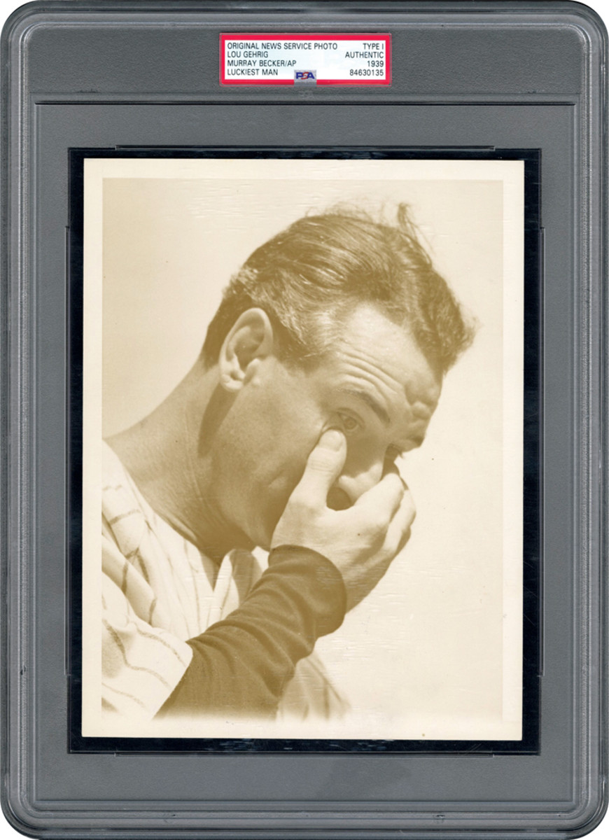 An original Type I photo of Lou Gehrig's 1939 “Luckiest Man Speech.”