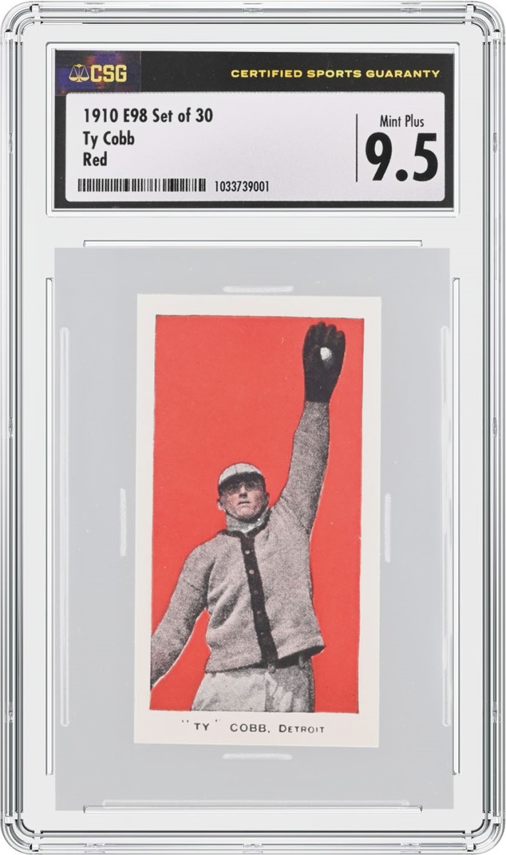1910 E98 Set of 30 Ty Cobb Red Background card.