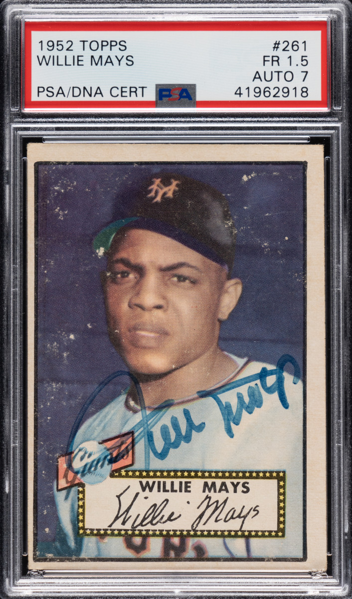 Autographed 1952 Topps Willie Mays card.