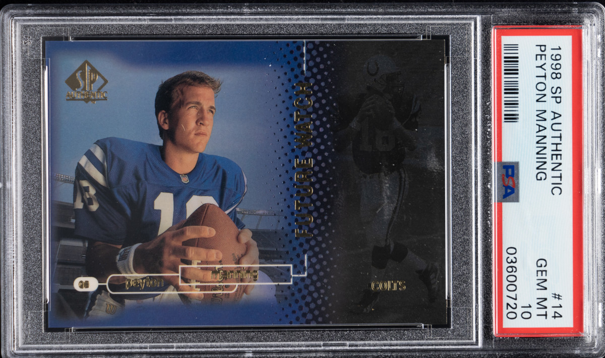 1998 Upper Deck SP Authentic Football  Peyton Manning Rookie card.