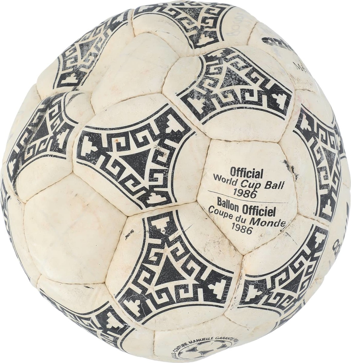 The ball Diego Maradona kicked to score the famous “Hand of God” goal in the 1986 World Cup.