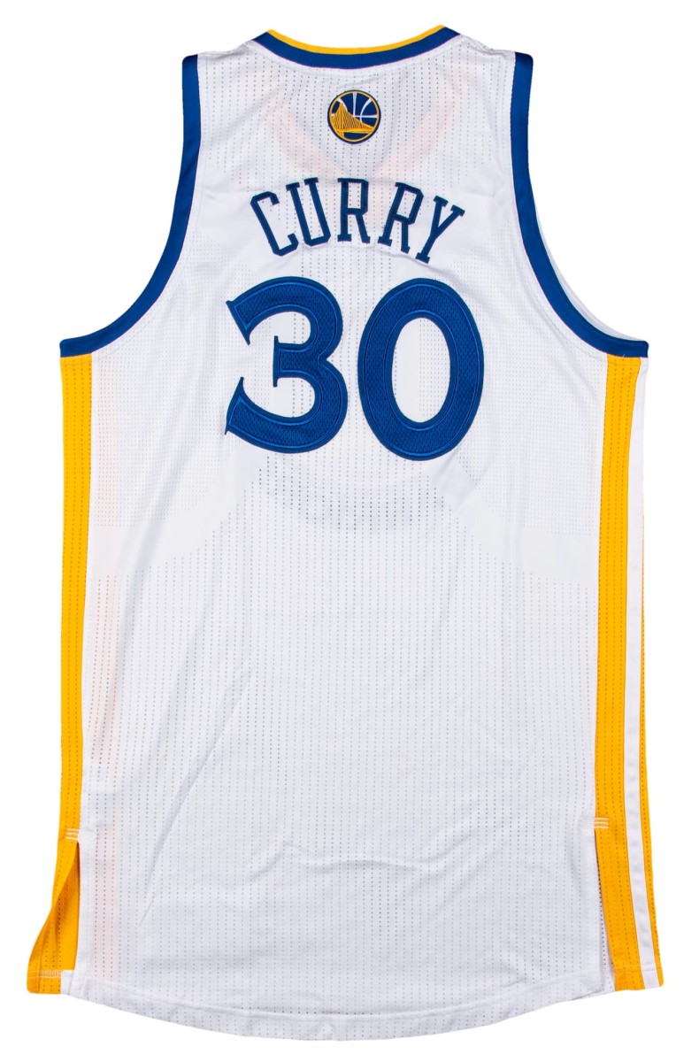 A 2011-12 Stephen Curry game-usedGolden State Warriors home Jersey.