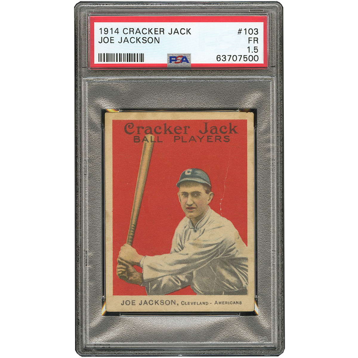 1914 Cracker Jack Joe Jackson card.