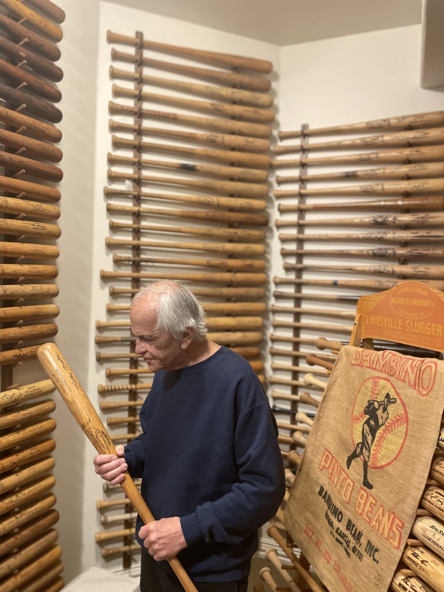 Marshall Fogel owns the largest bat collection in the hobby, with more than 200 bats.