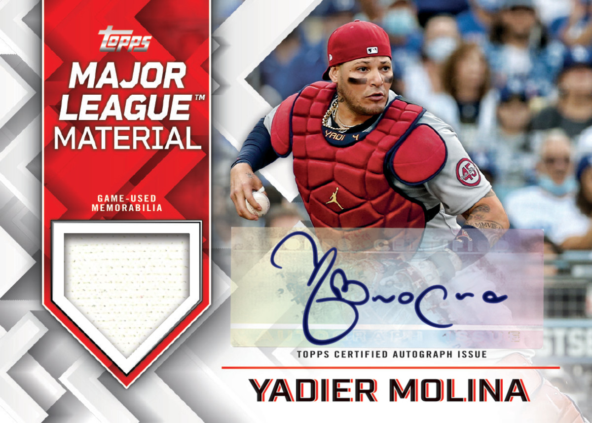 Topps 2022 Series 2 Major League Material card of Yadier Molina.