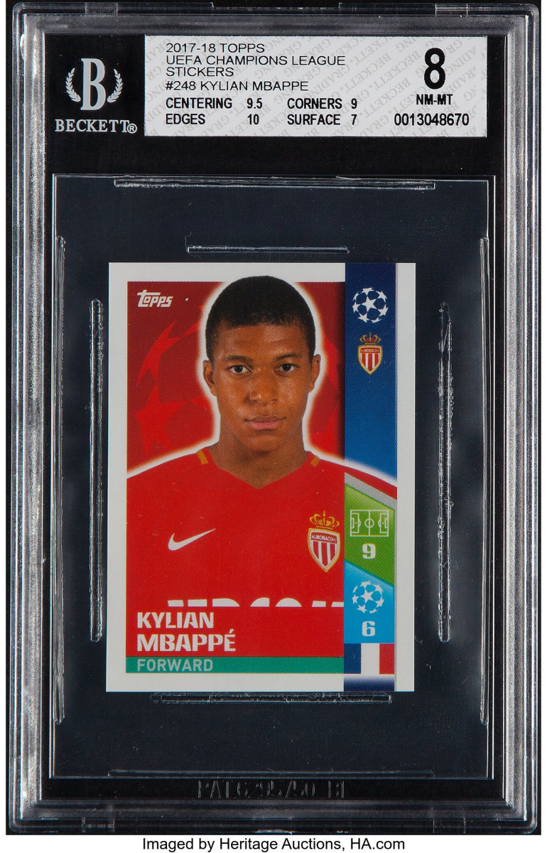 2017 Topps UEFA Champions League Stickers Kylian Mbappe card.