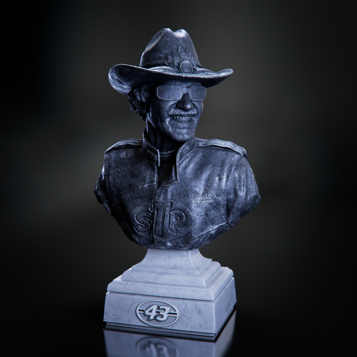 The King Asphalt Bust is part of the Track Titans: Richard Petty Collection.