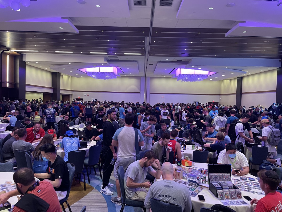 Collectors participate in Trade Night at the 2021 National.