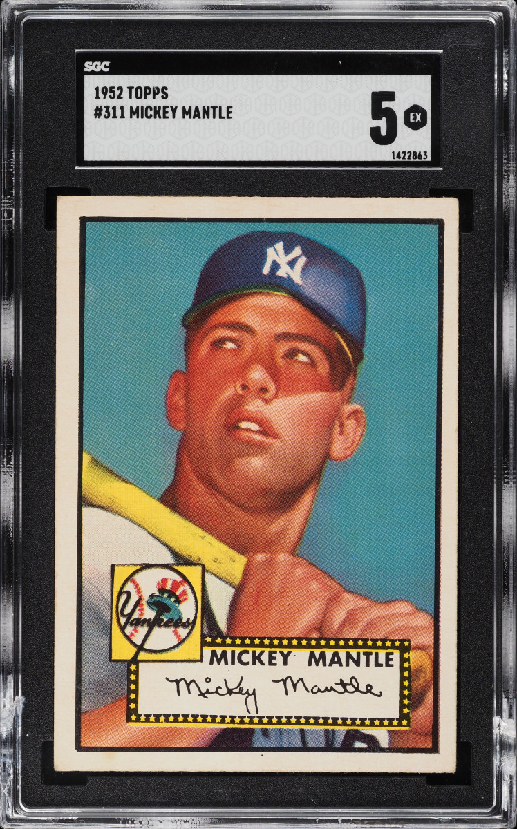 1952 Topps Mickey Mantle graded SGC 5.