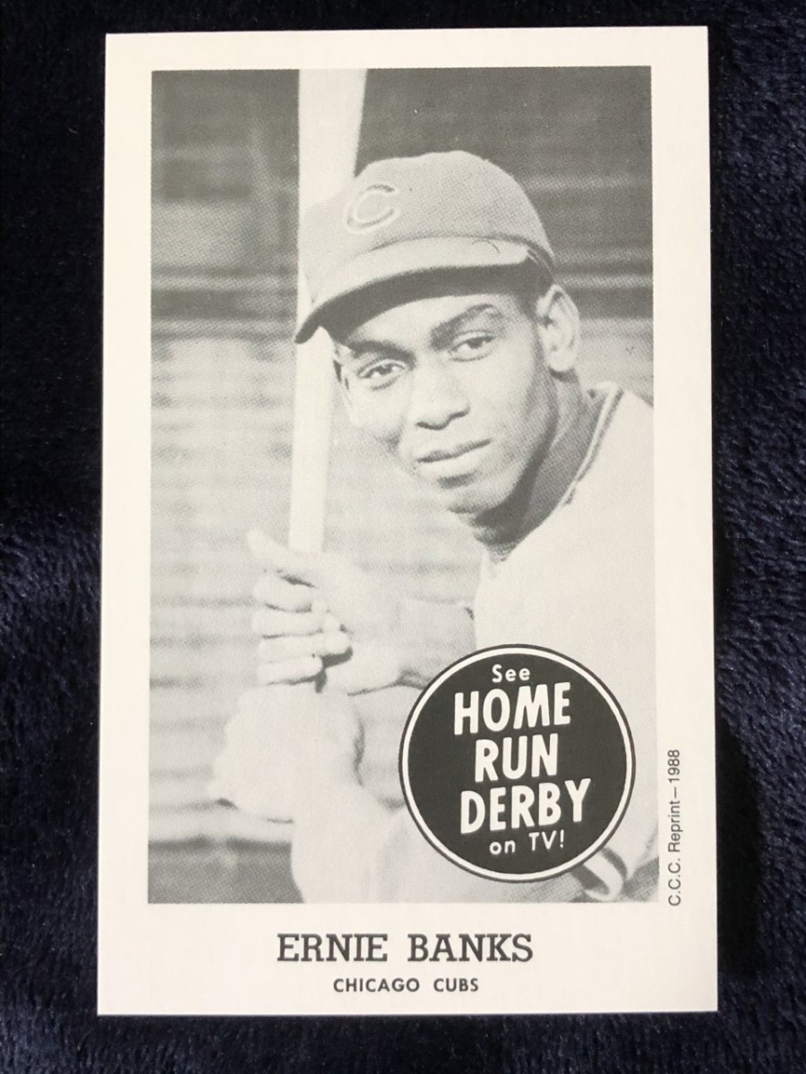 1959 Home Run Derby card of "Mr. Cub" Ernie Banks.
