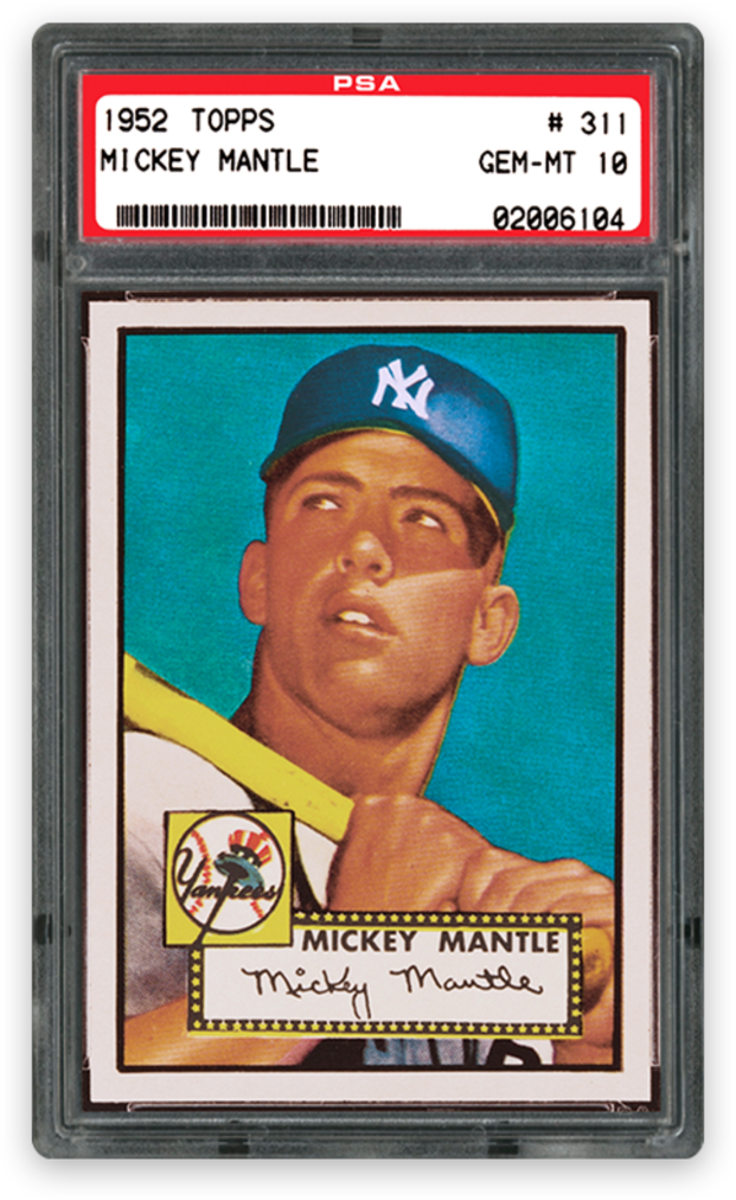 This 1952 Topps Mickey Mantle card, owned by collector Marshall Fogel, is one of only three PSA 10 versions of the iconic card.