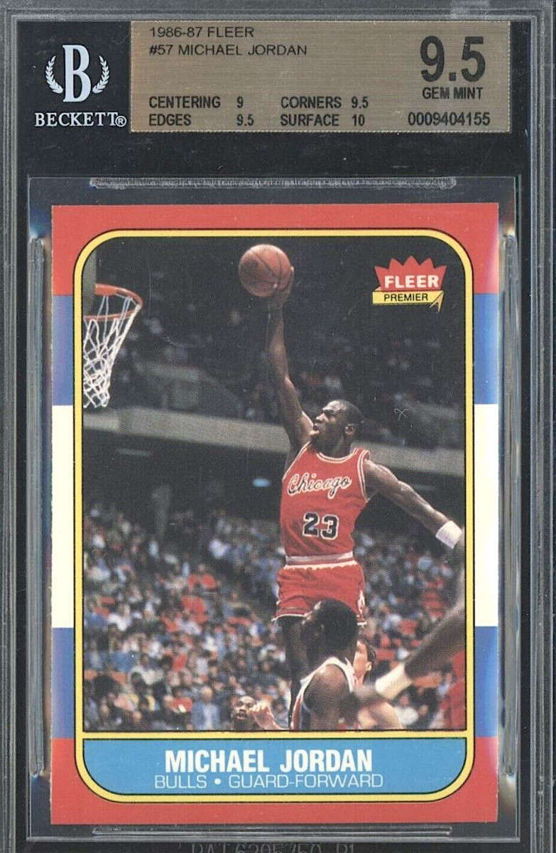 1986-87 Fleer Michael Jordan rookie card graded BGS 9.5.