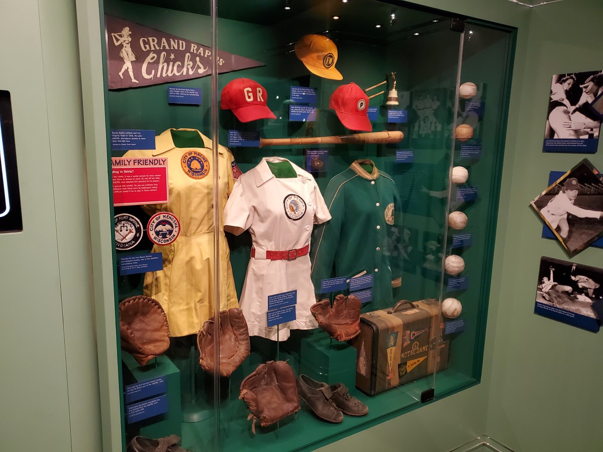 Exhibit of the All-American Girls Baseball League in the Baseball Hall of Fame.