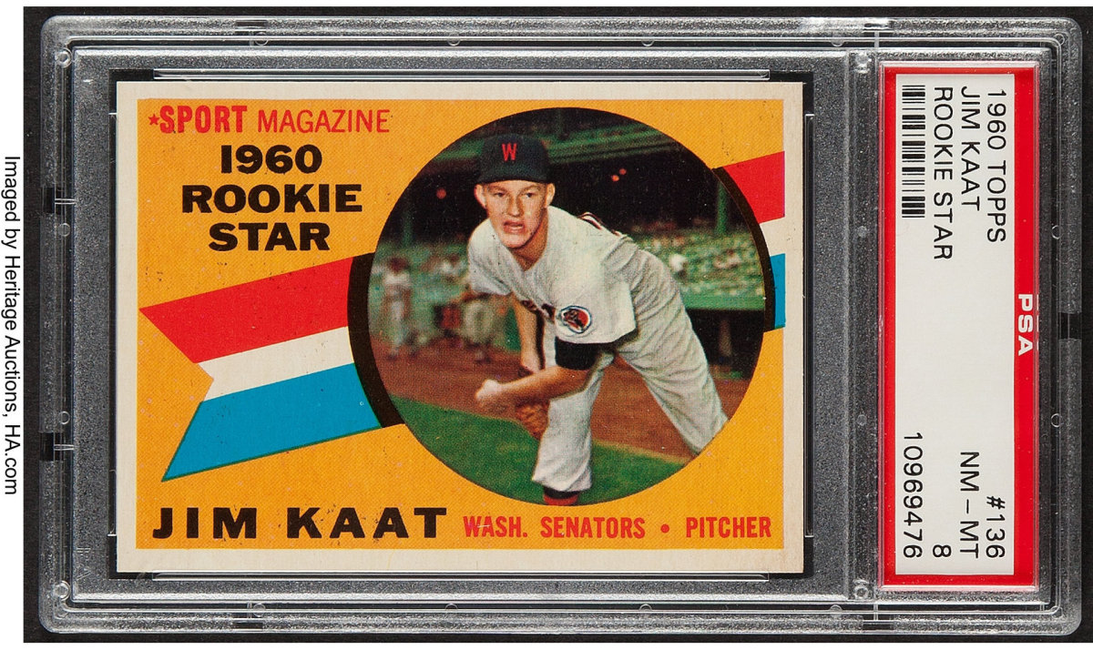 Jim Kaat's 1960 Topps rookie card.