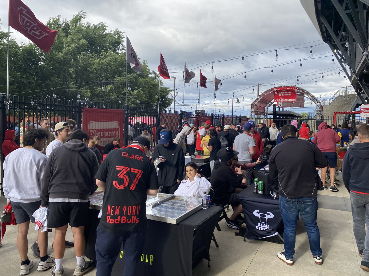 Red Bull Arena near New York City hosted a Trade Night with Topps before a Major League Soccer game.