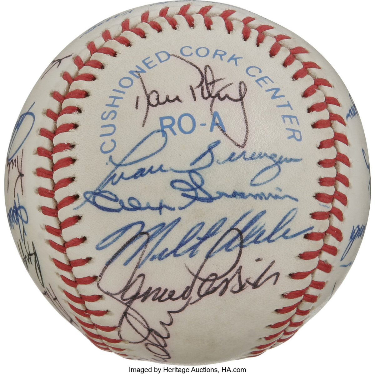 Baseball signed by Lance Parrish and his Detroit Tigers teammates from the 1984 World Series team.