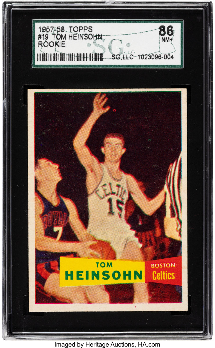 1957-58 Topps Tom Heinsohn rookie card.