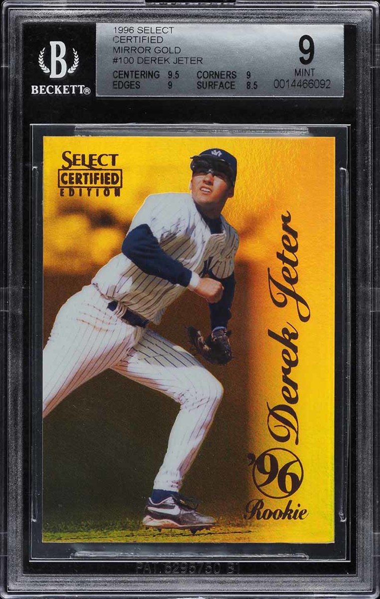 1996 Select Certified Mirror Gold Derek Jeter rookie card.