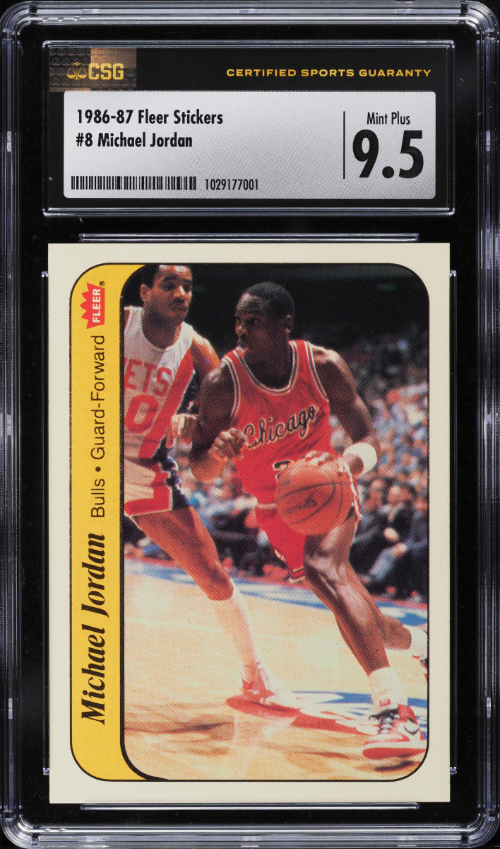 1986-87 Fleer Michael Jordan Sticker card graded by CSG.