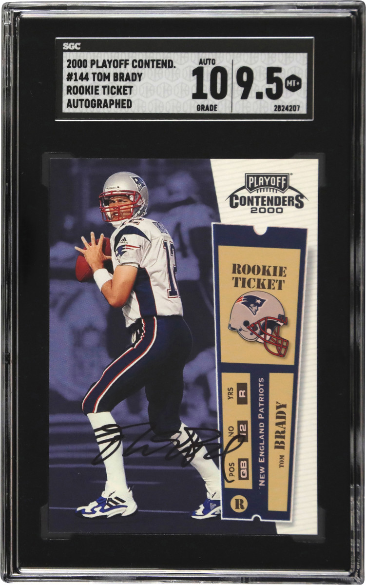 2000 Playoff Contenders Rookie Ticket Tom Brady card.