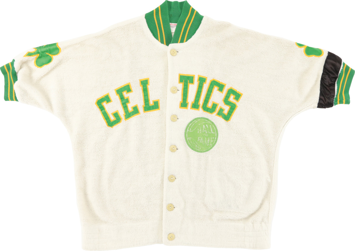 A Bill Russell 1964-65 Celtics game-used warmup jersey from one of his MVP seasons.
