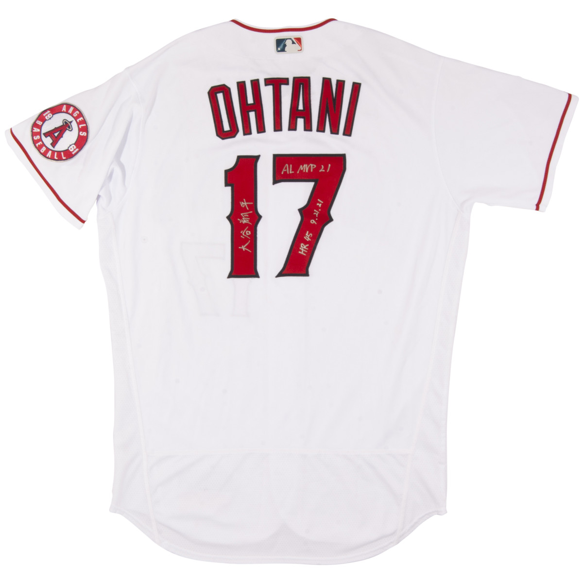 Shohei Ohtani signed and game-worn jersey from his 2021 MVP season.