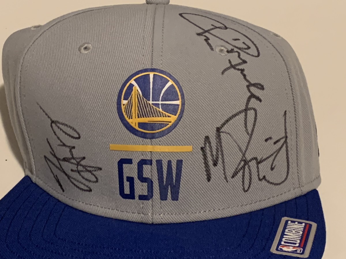 Golden State Warriors hat signed by Tim Hardaway, Mitch Richmond and Chris Mullin.