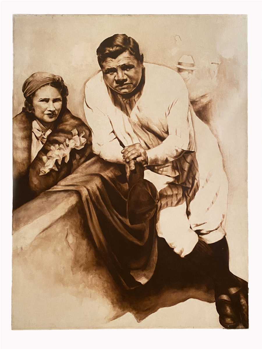 Portrait of Babe Ruth and his wife, Claire, by artist Arlan Ettinger.
