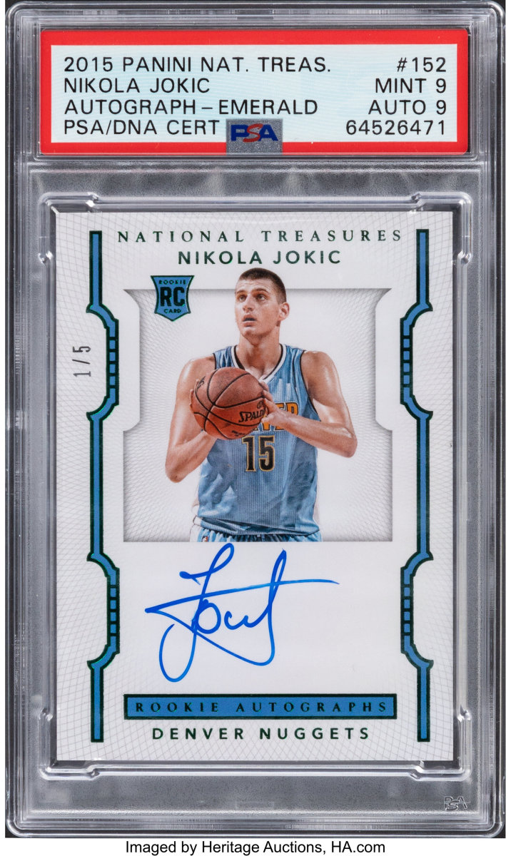 2015 Panini National Treasures Nikola Jokic rookie card.